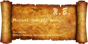 Muzsai Benjámin névjegykártya